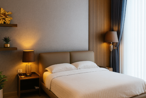 Chambre minimaliste et apaisante