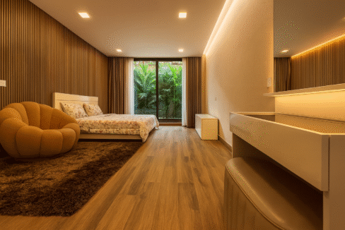 Chambre moderne et paisible avec jardin